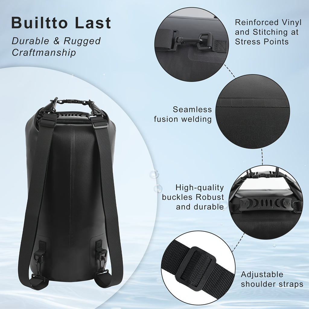 Waterproof Dry Bag Backpack – Roll-Top Floating Bag for Kayaking, Hiking & Beach (10L / 20L / 30L)