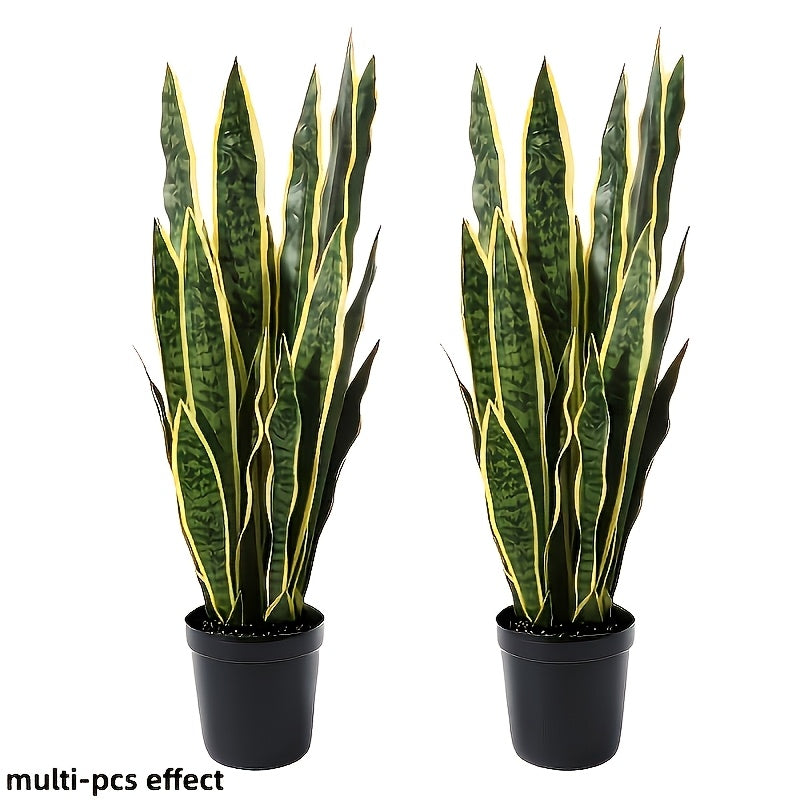 Large Faux Snake Plant (Set of 2) – UV Resistant Artificial Sansevieria for Indoor & Outdoor Decor